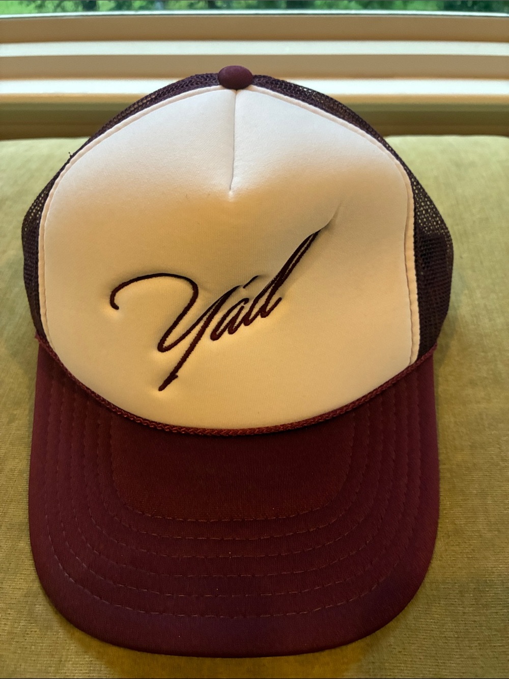 Maroon and Cream 'Y'all' Trucker Hat